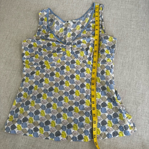 Boden Seashell graphic 100% cotton lightweight Print Tank Top Blouse 8 M Medium - Picture 6 of 12